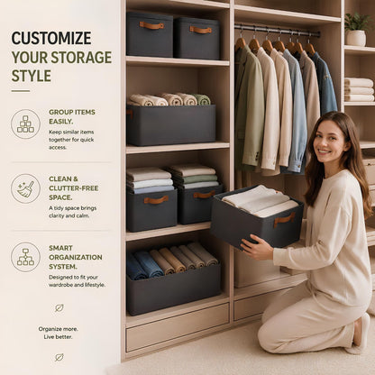 MERPHIN Foldable Wardrobe Storage Box & Organizer for Clothes (Pack of 2)