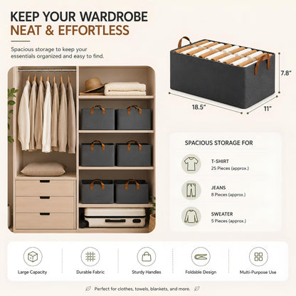 MERPHIN Foldable Wardrobe Storage Box & Organizer for Clothes (Pack of 2)