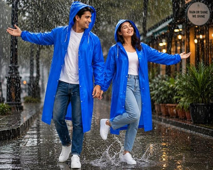 MERPHIN Unisex Waterproof Hooded Raincoat with Full Sleeves ( Pack of 1 )