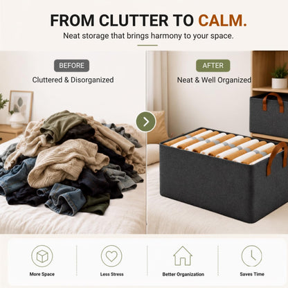 MERPHIN Foldable Wardrobe Storage Box & Organizer for Clothes (Pack of 2)