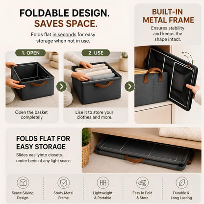 MERPHIN Foldable Wardrobe Storage Box & Organizer for Clothes (Pack of 2)